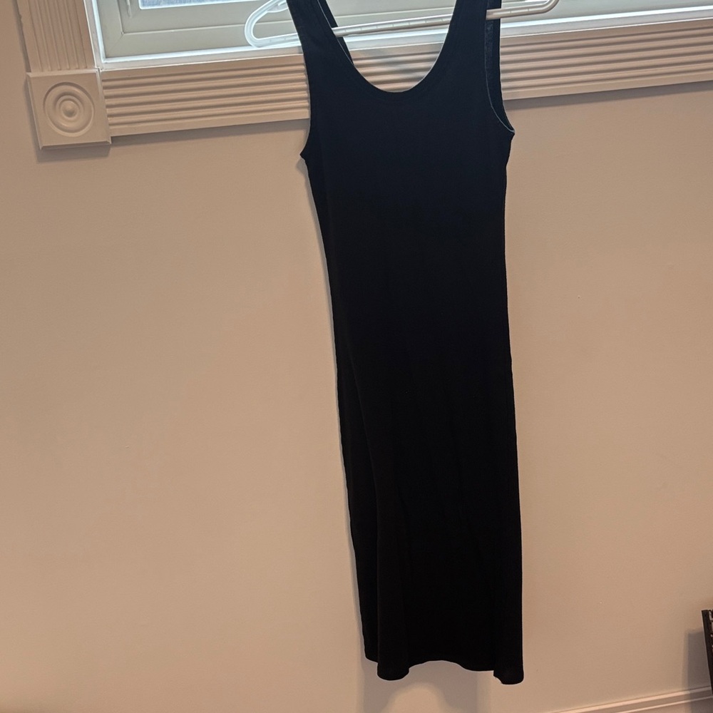 Basic Black Ribbed Tank Dress - Picture 3 of 3